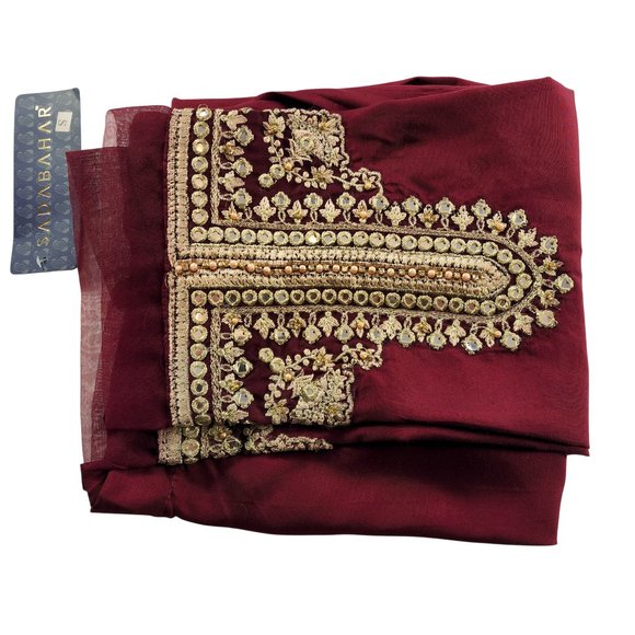 Women's Silk Trouser Pant Mirror Embroidered Sadabahar Designer Pakistani Indian - Picture 10 of 16